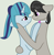 Size: 1198x1232 | Tagged: safe, artist:jadeharmony, artist:jadethepegasus, imported from derpibooru, octavia melody, sonata dusk, earth pony, unicorn, bowtie, cute, female, lesbian, ponytail, romance, romantic, shipping, sonatabetes, sontavia