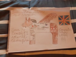 Size: 4128x3096 | Tagged: safe, artist:super-coyote1804, imported from derpibooru, alicorn, pony, colored pencil drawing, formula 1, great britain, lewis hamilton, lh44, ponified, solo, traditional art, united kingdom