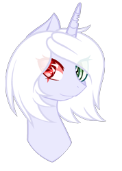 Size: 1144x1610 | Tagged: safe, artist:riariirii2, imported from derpibooru, oc, oc only, pony, unicorn, broken horn, bust, eye scar, heterochromia, horn, scar, simple background, smiling, solo, transparent background, unicorn oc