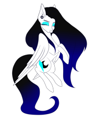 Size: 1200x1600 | Tagged: safe, artist:minelvi, imported from derpibooru, oc, oc only, oc:cyan crystal, pegasus, pony, ear piercing, eyelashes, eyes closed, female, makeup, mare, pegasus oc, piercing, rearing, simple background, solo, transparent background, wings