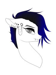 Size: 1200x1600 | Tagged: safe, artist:minelvi, imported from derpibooru, oc, oc only, oc:cyan crystal, pegasus, pony, bust, ear piercing, earring, eyelashes, jewelry, lip piercing, male, pegasus oc, piercing, simple background, solo, stallion, transparent background, wings