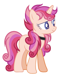 Size: 714x914 | Tagged: safe, artist:ccartfulgrl, artist:donidyde, imported from derpibooru, oc, oc only, oc:skater sweet, pony, unicorn, accessories, accessory, base used, jewelry, magical lesbian spawn, necklace, next generation, offspring, parent:scootaloo, parent:sweetie belle, parents:scootabelle, simple background, solo, white background