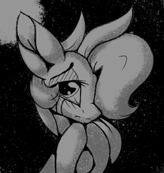 Size: 408x433 | Tagged: safe, artist:arume_lux, artist:luxsimx, imported from derpibooru, oc, oc only, oc:efflorescence, pony, crying, female, mare, monochrome, sad, sketch, solo