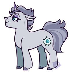 Size: 1058x1051 | Tagged: safe, artist:dalecarlian, imported from derpibooru, oc, oc only, oc:sterling silver, pony, unicorn, magical lesbian spawn, male, offspring, parent:maud pie, parent:rarity, parents:rarimaud, simple background, stallion, white background