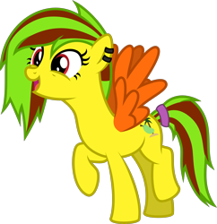 Size: 4000x4140 | Tagged: safe, artist:melisareb, imported from derpibooru, oc, oc only, oc:mango island, pegasus, pony, derpibooru community collaboration, 2021 community collab, absurd resolution, female, mare, scrunchie, simple background, solo, transparent background, vector