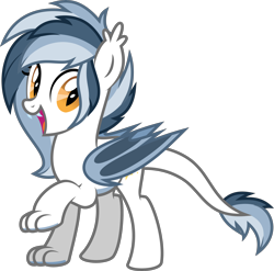 Size: 4050x4000 | Tagged: safe, artist:melisareb, derpibooru exclusive, imported from derpibooru, oc, oc only, oc:cobalt comet, bat pony, hippogriff, hybrid, original species, pony, absurd resolution, bat pony oc, bat wings, ear fluff, fangs, female, happy, leonine tail, mare, paws, simple background, slit eyes, slit pupils, solo, transparent background, vector, wings