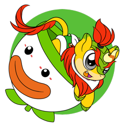 Size: 800x800 | Tagged: safe, artist:perfectpinkwater, imported from derpibooru, kirin, pony, bandana, bowser jr, crossover, kirin-ified, koopa clown car, nintendo, ponified, solo, species swap, super mario bros., super smash bros.