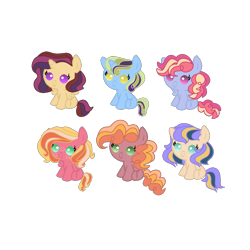 Size: 900x900 | Tagged: safe, artist:doctor-nasty-adopts, artist:sararini, imported from derpibooru, oc, oc only, alicorn, earth pony, pegasus, pony, unicorn, baby, baby pony, base used, female, filly, freckles, magical lesbian spawn, offspring, parent:applejack, parent:big macintosh, parent:cheese sandwich, parent:coloratura, parent:cotton sky, parent:fluttershy, parent:pinkie pie, parent:rainbow dash, parent:rarity, parent:sunset shimmer, parent:twilight sparkle, parent:whoa nelly, parents:cheesepie, parents:cottondash, parents:fluttermac, parents:rarajack, parents:rarinelly, parents:sunsetsparkle, simple background, sitting, transparent background