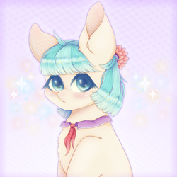 Size: 1300x1300 | Tagged: safe, artist:saltyvity, imported from derpibooru, coco pommel, earth pony, pony, solo, sparkles