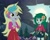 Size: 1345x1073 | Tagged: safe, imported from derpibooru, screencap, derpy hooves, wallflower blush, equestria girls, equestria girls series, let it rain, spoiler:eqg series (season 2), clothes, cute, derpabetes, duo, duo female, female, flowerbetes, midriff, music festival outfit, rain, skirt, sleeveless, tanktop, wet, zipper, zipper skirt