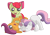 Size: 5016x3541 | Tagged: safe, artist:db, imported from derpibooru, apple bloom, scootaloo, sweetie belle, cutie mark crusaders, playfight, playing, simple background, transparent background