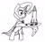 Size: 640x583 | Tagged: safe, artist:ewoudcponies, imported from derpibooru, trixie, pony, unicorn, bipedal, black and white, cape, clothes, female, grayscale, hat, monochrome, rocket, sketch, solo, solo female, traditional art, trixie's cape, trixie's hat