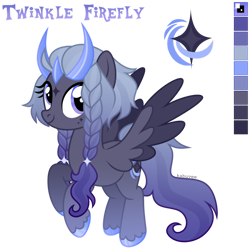 Size: 1024x1024 | Tagged: safe, artist:kabuvee, imported from derpibooru, oc, oc only, oc:twinkle firefly, pegasus, pony, female, mare, reference sheet, solo, two toned wings, wings