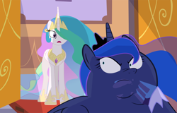 Size: 1000x638 | Tagged: safe, artist:sung1ory, imported from derpibooru, princess celestia, princess luna, alicorn, pony, cake, caught, chubby cheeks, double chin, duo, duo female, ethereal mane, fat, fat fetish, female, fetish, food, mare, messy eating, princess moonpig, royal sisters, siblings, sisters