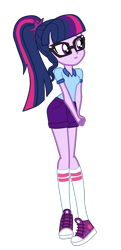 Size: 1297x2675 | Tagged: safe, artist:gmaplay, imported from derpibooru, sci-twi, twilight sparkle, equestria girls, camp everfree outfits, clothes, converse, everfree customs, shoes, simple background, socks, solo, transparent background