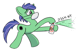 Size: 5000x3500 | Tagged: safe, artist:platypus in a can, artist:platypus-pancakes, imported from derpibooru, oc, oc only, oc:wonder wire, pony, derpibooru community collaboration, 2021 community collab, coronavirus, covid-19, disinfectant spray, mask, simple background, solo, transparent background