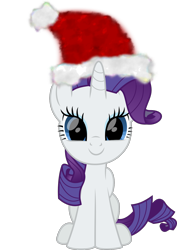 Size: 1167x1644 | Tagged: safe, artist:lincolnbrewsterfan, derpibooru exclusive, imported from derpibooru, part of a set, rarity, pony, unicorn, .svg available, christmas, cute, happy, hat, holiday, inkscape, lincolnbrewsterfan is trying to murder us, lincolnbrewsterfan's christmas ponies, looking at you, raribetes, santa hat, simple background, sitting, smiling at you, solo, svg, transparent background, vector, weapons-grade cute, winter