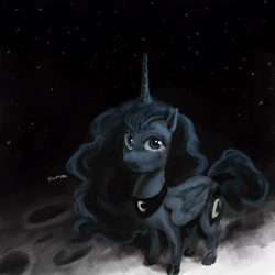 Size: 4000x4000 | Tagged: source needed, safe, artist:misstwipietwins, imported from derpibooru, princess luna, alicorn, pony, crying, moon, moonscape, night, night sky, sky, solo, space, stars