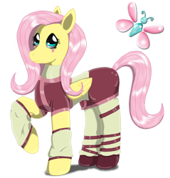 Size: 1024x1073 | Tagged: artist needed, source needed, useless source url, safe, artist:xaidon, imported from derpibooru, fluttershy, butterfly, pegasus, pony, aelita hopper, aelita schaeffer, clothes, code lyoko, cosplay, costume, crossover, cutie mark, g1, g4 to g1, generation leap, implied pinkie pie, looking at you, simple background, solo, transparent background