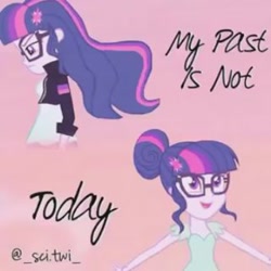 Size: 320x320 | Tagged: safe, imported from derpibooru, sci-twi, twilight sparkle, equestria girls, my past is not today, alternate universe, solo