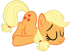 Size: 1106x769 | Tagged: safe, artist:gmaplay, imported from derpibooru, applejack, earth pony, pony, mmmystery on the friendship express, applebutt, ass, ass up, butt, eyes closed, face down ass up, plot, recolor, simple background, solo, transparent background, unconscious, vector