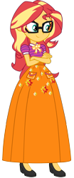 Size: 867x2094 | Tagged: safe, alternate version, artist:cartoonmasterv3, imported from derpibooru, sunset shimmer, human, equestria girls, clothes, humanized, long skirt, simple background, skirt, solo, transparent background, vector