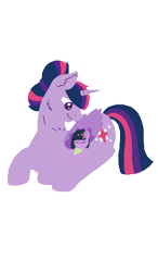 Size: 562x960 | Tagged: safe, artist:snooziiee, imported from derpibooru, twilight sparkle, oc, oc:harmony (snooziiee), alicorn, dracony, dragon, hybrid, pony, female, filly, foal, interspecies offspring, lineless, lineless art, mare, mother and child, mother and daughter, offspring, parent:spike, parent:twilight sparkle, parents:twispike, simple background, transparent background, twilight sparkle (alicorn)