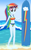 Size: 1622x2613 | Tagged: safe, artist:majkashinoda626, imported from derpibooru, rainbow dash, equestria girls, barefoot, beach, belly button, bikini, clothes, cropped, cute, dashabetes, feet, female, rainbow bikini, solo, sunglasses, surfboard, swimsuit