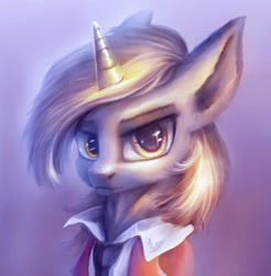 Size: 1300x1321 | Tagged: safe, artist:stdeadra, imported from derpibooru, oc, oc only, pony, unicorn, bust, clothes, hair, necktie, portrait, shirt, solo