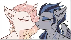 Size: 1235x692 | Tagged: safe, artist:tizhonolulu, imported from derpibooru, oc, alicorn, earth pony, pegasus, pony, unicorn, advertisement, auction, auction open, commission, couple, nuzzling, your character here