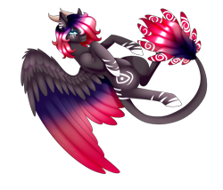 Size: 2100x1800 | Tagged: safe, artist:minelvi, imported from derpibooru, oc, oc only, dracony, dragon, hybrid, pony, horns, leonine tail, simple background, solo, transparent background, wings