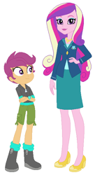 Size: 356x654 | Tagged: safe, artist:hubfanlover678, imported from derpibooru, princess cadance, scootaloo, equestria girls, brooch, cutie mark accessory, cutie mark brooch, dean cadance, jewelry