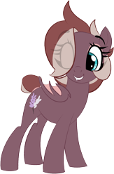 Size: 994x1525 | Tagged: artist needed, safe, imported from derpibooru, oc, oc only, oc:efflorescence, bat pony, pony, derpibooru community collaboration, 2021 community collab, female, makeup, mare, show accurate, simple background, solo, transparent background, wings