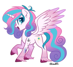 Size: 969x889 | Tagged: safe, artist:lullabyprince, artist:wicked-red-art, imported from derpibooru, princess flurry heart, alicorn, pony, icey-verse, alternate hairstyle, base used, commission, female, mare, older, older flurry heart, open mouth, raised hoof, simple background, solo, tattoo, transparent background, unshorn fetlocks