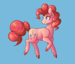 Size: 2800x2400 | Tagged: safe, artist:flaming-trash-can, imported from derpibooru, pinkie pie, earth pony, pony, blue background, colored hooves, simple background, solo