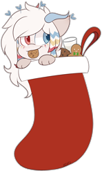 Size: 1556x2628 | Tagged: safe, artist:jetjetj, imported from derpibooru, part of a set, oc, oc:kei, draconequus, christmas, christmas stocking, commission, cookie, female, food, holiday, mouth hold, simple background, solo, transparent background, ych result