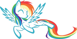 Size: 3444x1741 | Tagged: safe, artist:up1ter, imported from ponybooru, rainbow dash, pegasus, pony, cutie mark, eyes closed, female, flying, mare, multicolored hair, rainbow hair, rainbow tail, silhouette, simple background, solo, spread wings, transparent background, transparent pony, wings