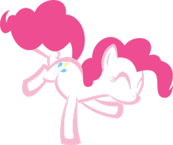 Size: 2681x2236 | Tagged: safe, artist:up1ter, imported from ponybooru, pinkie pie, earth pony, pony, cutie mark, eyes closed, female, mare, on one hoof, pink coat, pink mane, silhouette, simple background, solo, transparent background, transparent pony