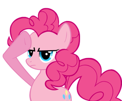 Size: 799x660 | Tagged: artist needed, safe, artist:woodyramesses17, imported from derpibooru, pinkie pie, earth pony, pony, bust, female, mare, rainbow dash salutes, salute, serious, simple background, solo, transparent background, vector