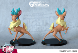 Size: 1000x675 | Tagged: safe, artist:andrew hickinbottom, imported from derpibooru, velvet reindeer, deer, them's fightin' herds, 3d, community related, female, multeity, solo, statuette, velvet (tfh)