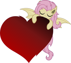 Size: 3500x3087 | Tagged: safe, artist:godoffury, imported from derpibooru, fluttershy, bat pony, pony, bat ponified, female, flutterbat, heart, hearts and hooves day, holiday, race swap, simple background, solo, transparent background, valentine's day, vector