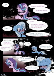 Size: 3035x4299 | Tagged: safe, artist:lexiedraw, imported from derpibooru, starlight glimmer, trixie, pony, unicorn, blushing, comic, crying, dialogue, drunk, drunker glimmer, female, high res, lesbian, open mouth, shipping, speech bubble, startrix