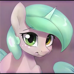 Size: 1024x1024 | Tagged: safe, artist:thisponydoesnotexist, imported from derpibooru, pony, unicorn, ai content, ai generated, bust, generator:thisponydoesnotexist, horn, neural network, portrait, solo, transparent horn