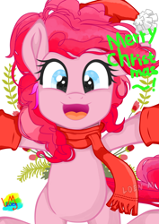 Size: 2894x4093 | Tagged: safe, artist:loen m, imported from derpibooru, pinkie pie, earth pony, pony, christmas, holiday, merry christmas