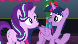 Size: 1920x1080 | Tagged: safe, imported from derpibooru, screencap, starlight glimmer, twilight sparkle, alicorn, pony, unicorn, a hearth's warming tail, duo, female, mare, twilight sparkle (alicorn)