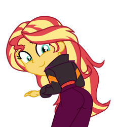 Size: 1026x1121 | Tagged: safe, artist:gmaplay, imported from derpibooru, sunset shimmer, equestria girls, equestria girls series, sunset's backstage pass!, spoiler:eqg series (season 2), ass, bunset shimmer, butt, female, simple background, solo, transparent background