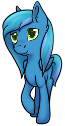 Size: 593x1152 | Tagged: safe, artist:safizejaart, imported from derpibooru, oc, oc only, oc:thinker blue, pegasus, pegasus oc, simple background, smiling, transparent background, two toned mane, two toned tail, wings