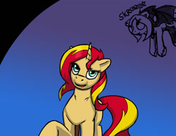 Size: 1280x989 | Tagged: safe, artist:warskunk, imported from derpibooru, sunset shimmer, unicorn, looking at you