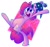 Size: 500x470 | Tagged: safe, artist:dr-idiot, imported from derpibooru, pinkie pie, pony, cloud, hat, solo, standing, standing on one leg, wizard, wizard hat