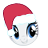 Size: 48x48 | Tagged: safe, imported from derpibooru, rarity, pony, christmas, emoticon, grin, happy, hat, holiday, mlpforums, picture for breezies, santa hat, simple background, smiling, solo, transparent background